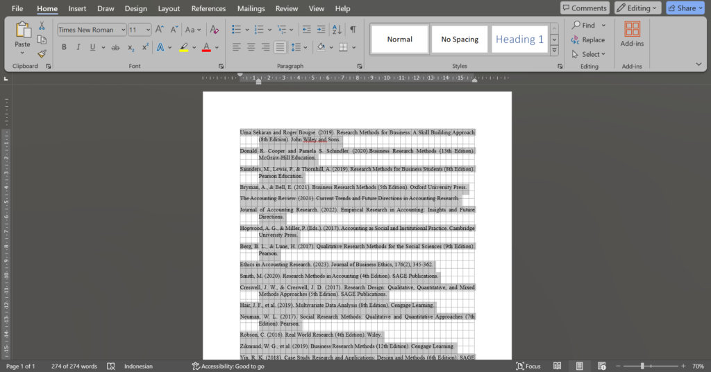Begini cara mengurutkan daftar pustaka di Word.