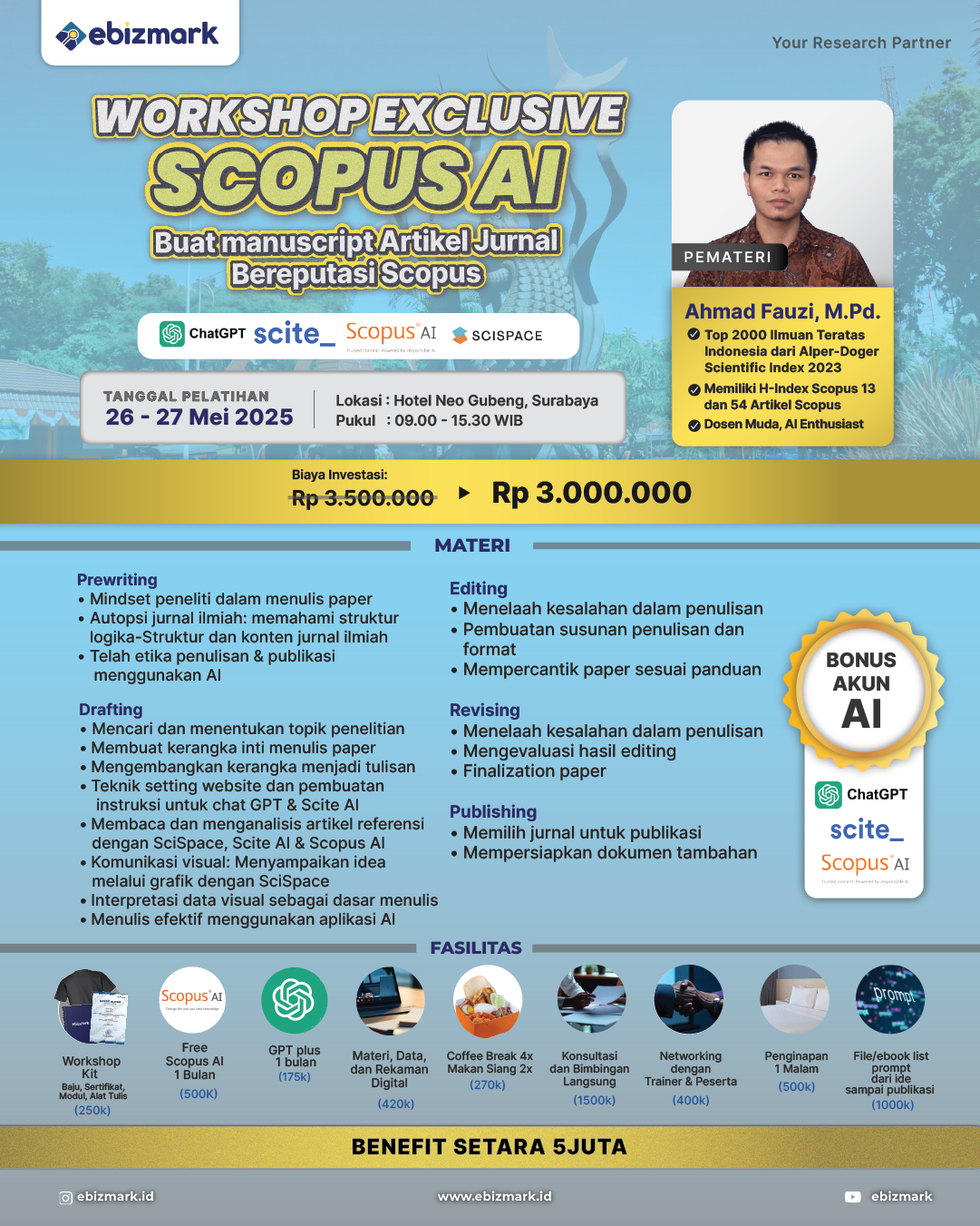 Workshop Workshop Exclusive Fast Publish dengan Scopus AI - Surabaya