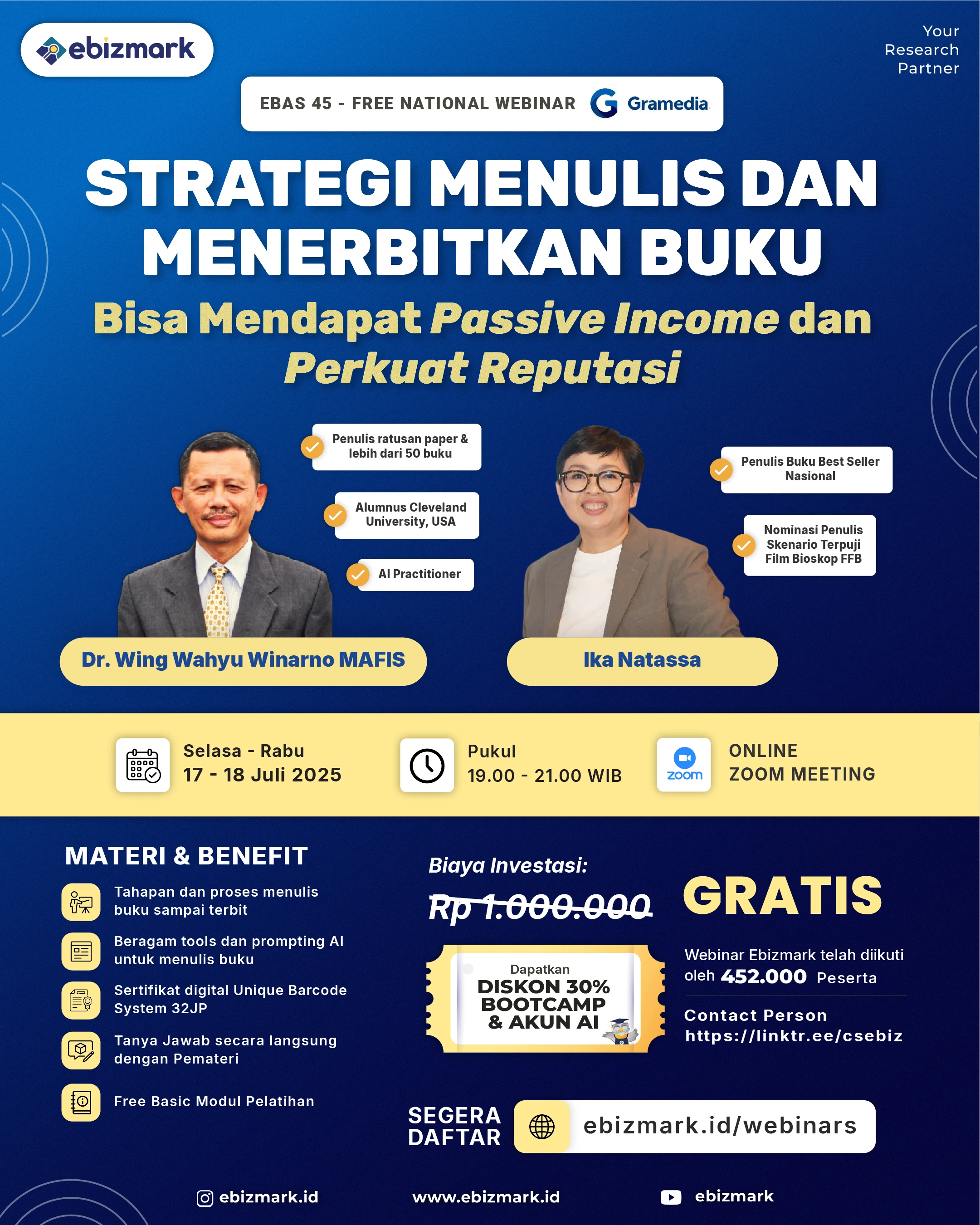 Webinar Strategi Menulis dan Menerbitkan Buku (Bisa untuk Passive Income Akademisi)