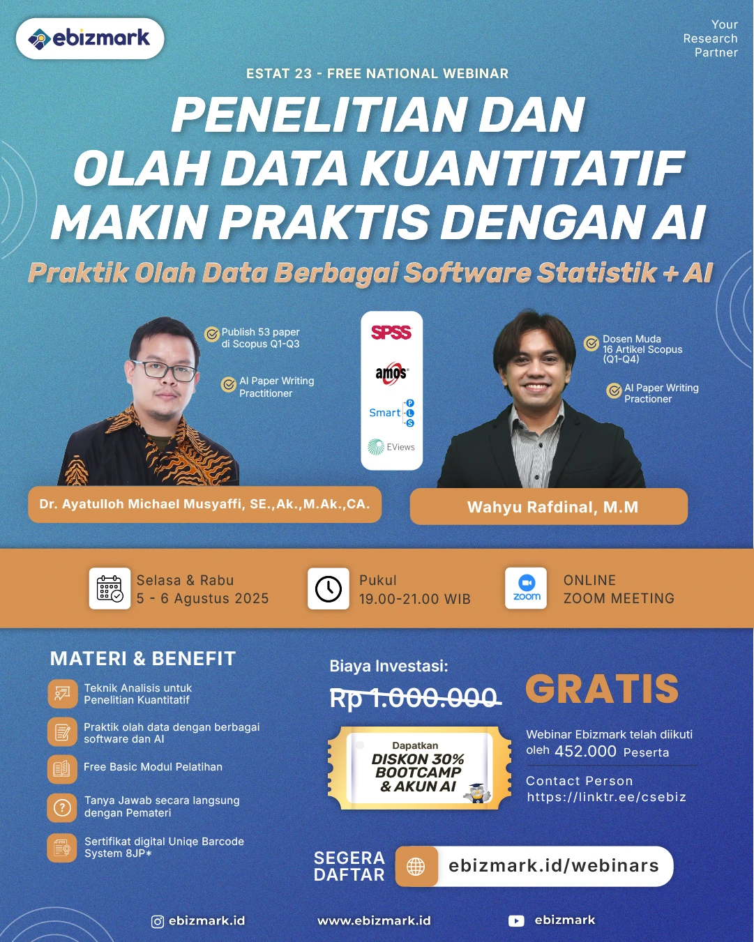 Webinar Penelitian dan Olah Data Kuantitatif Makin Praktis dengan AI