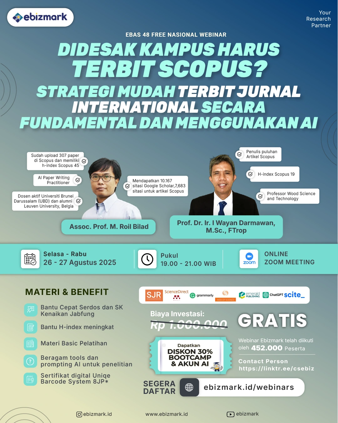 Webinar Strategi Mudah Terbit Jurnal International secara Fundamental dan Menggunakan AI