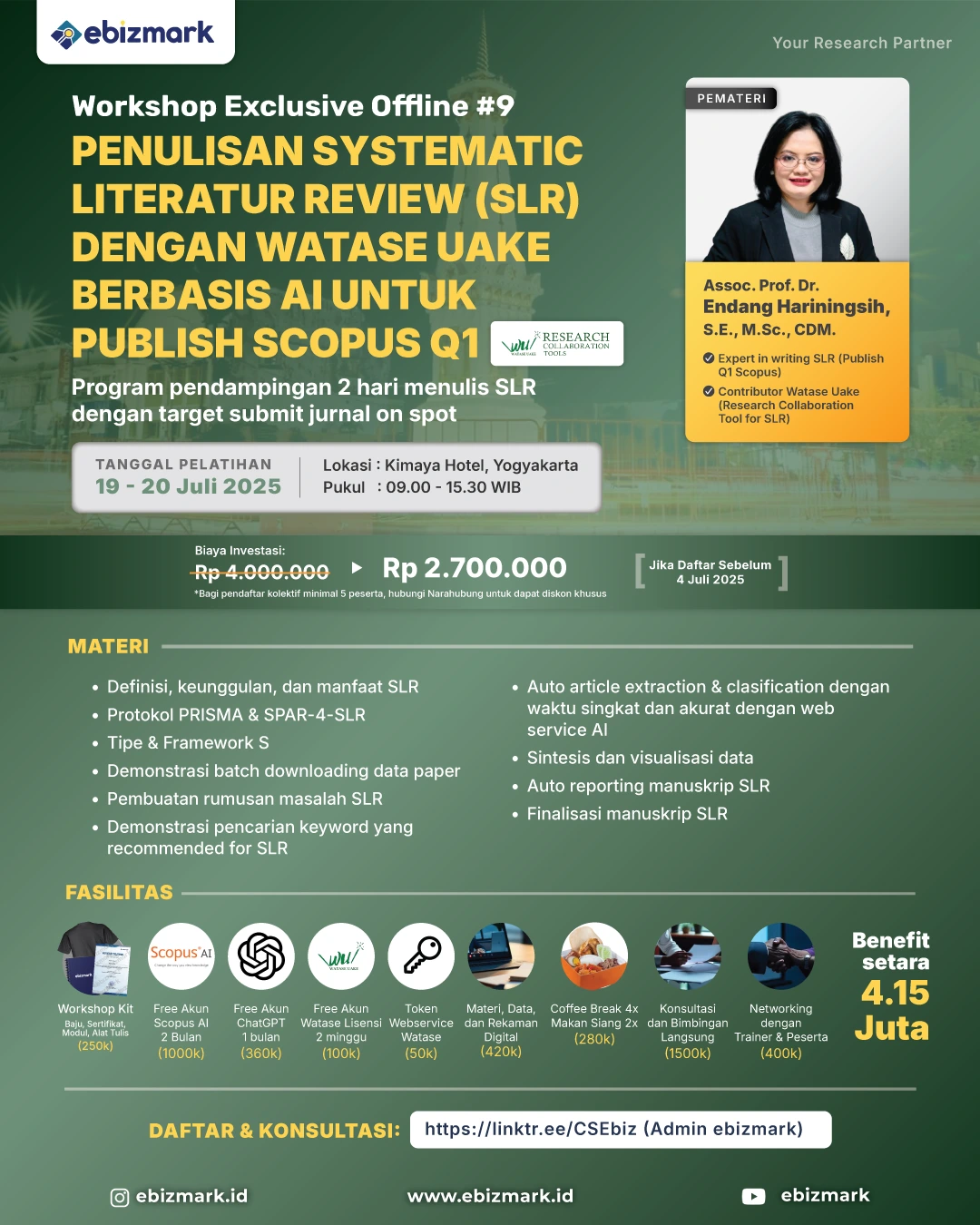 bundle-Workshop Exclusive Offline: Penulisan (SLR) dengan WATASE UAKE Berbasis AI untuk Publish Scopus Q1