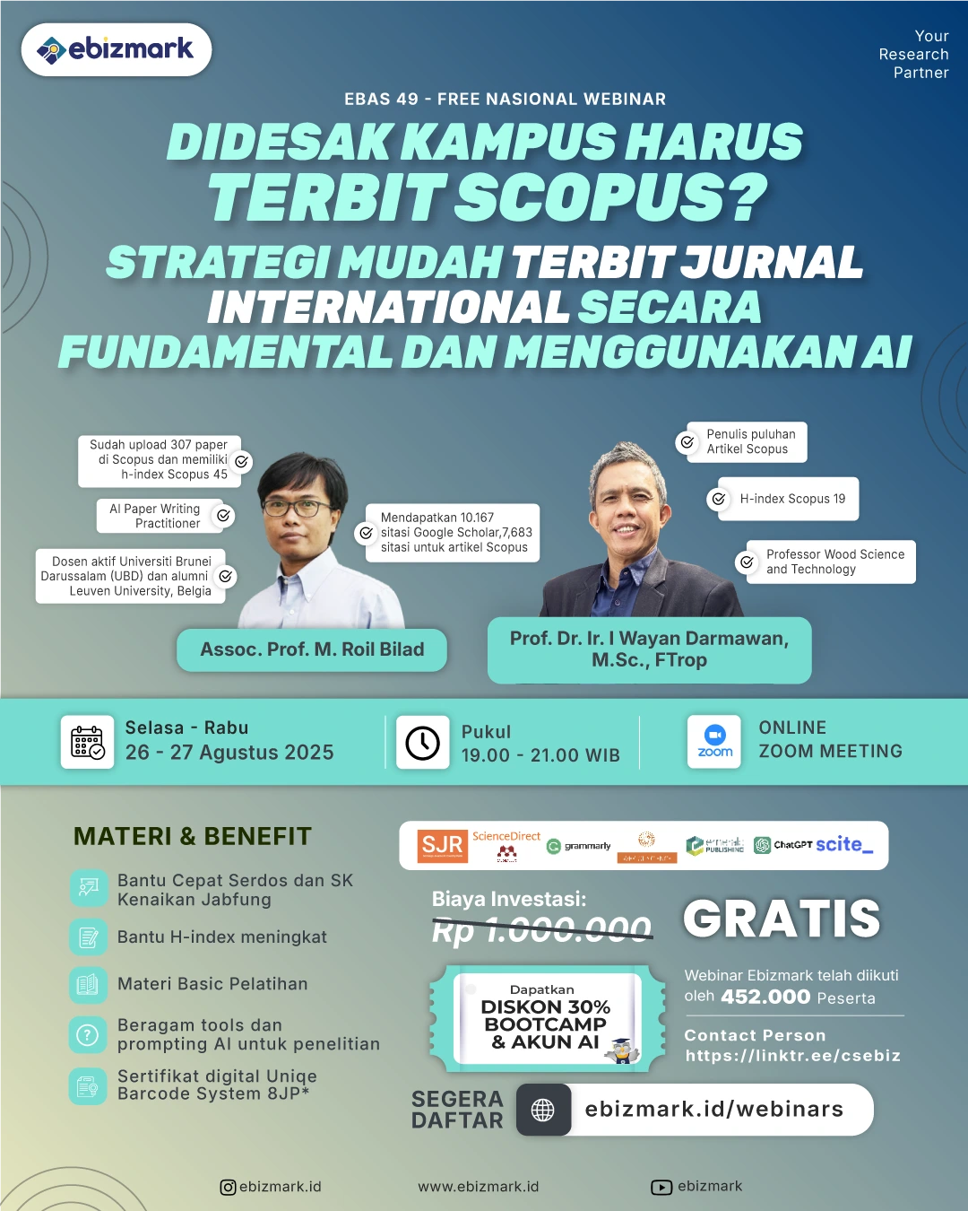 Webinar Strategi Mudah Terbit Jurnal International secara Fundamental dan Menggunakan AI