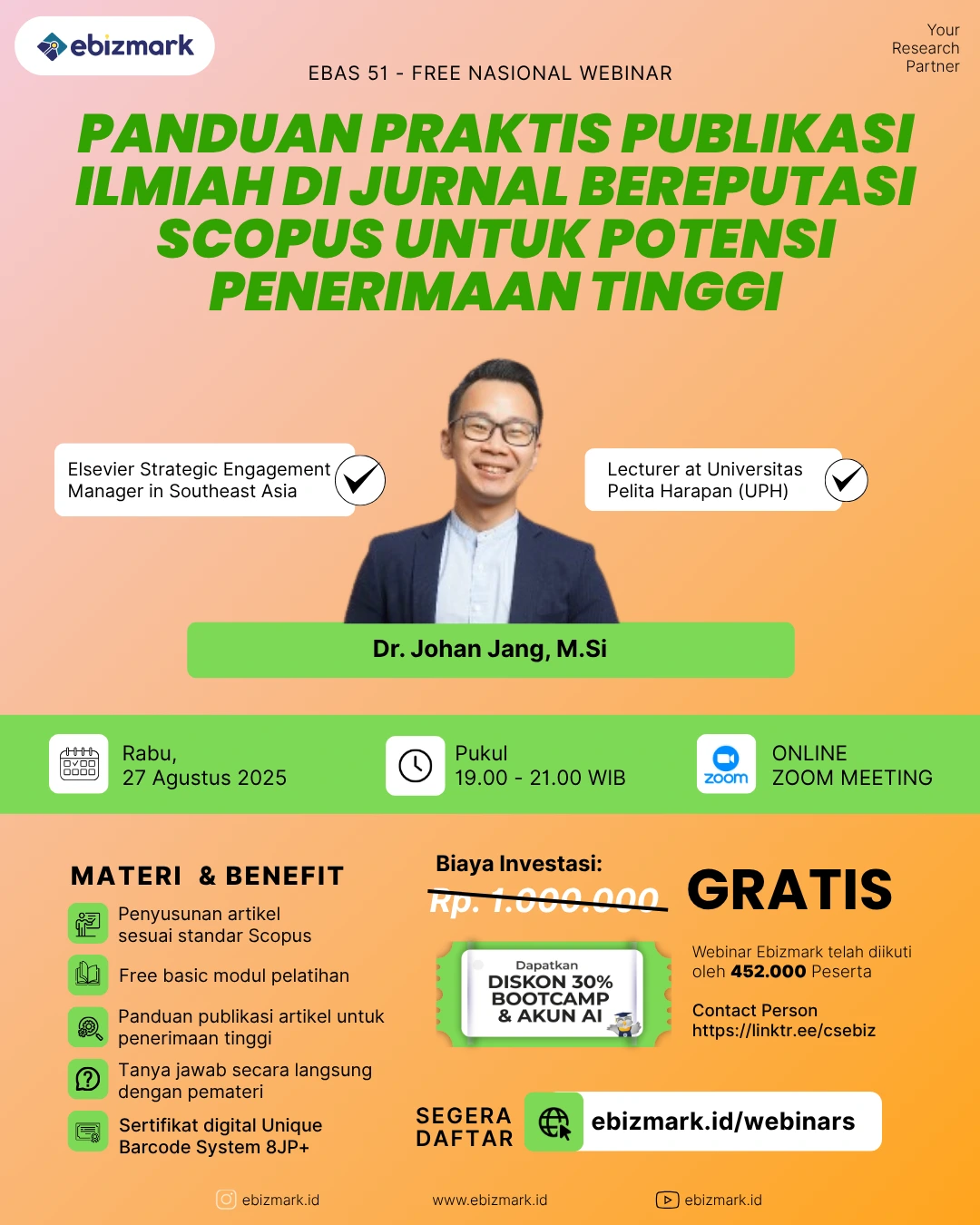 Webinar Panduan Praktis Publikasi Ilmiah di Jurnal Bereputasi Scopus untuk Potensi Penerimaan Tinggi