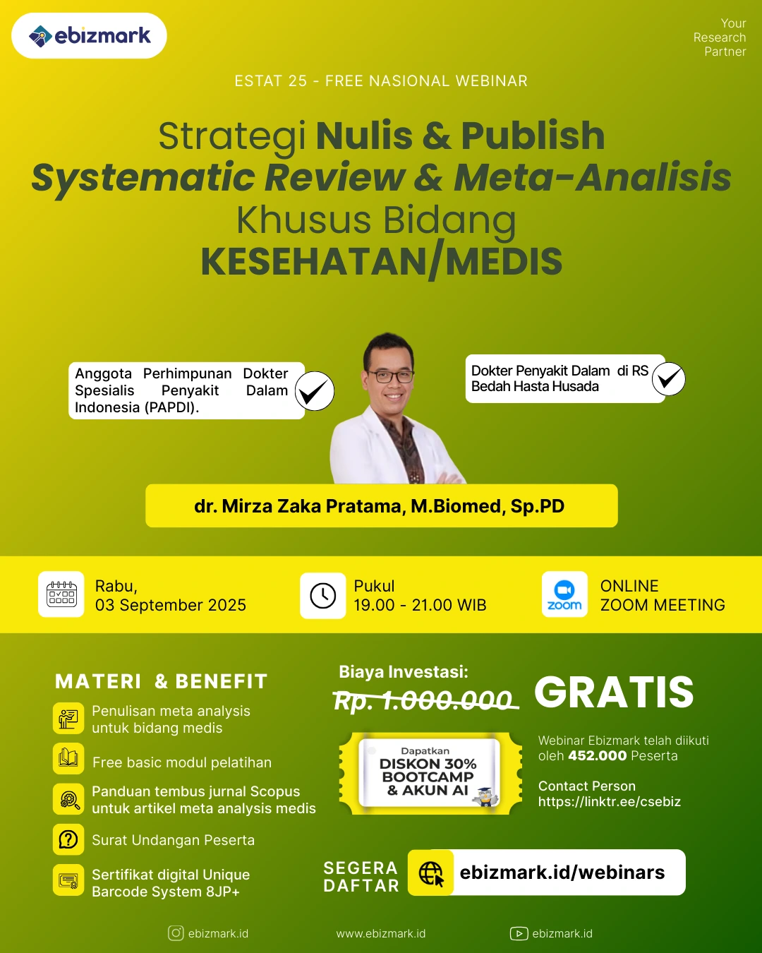Webinar Panduan Praktis Penulisan  Artikel Meta Analysis Medis: dari Nol Menuju Publikasi!