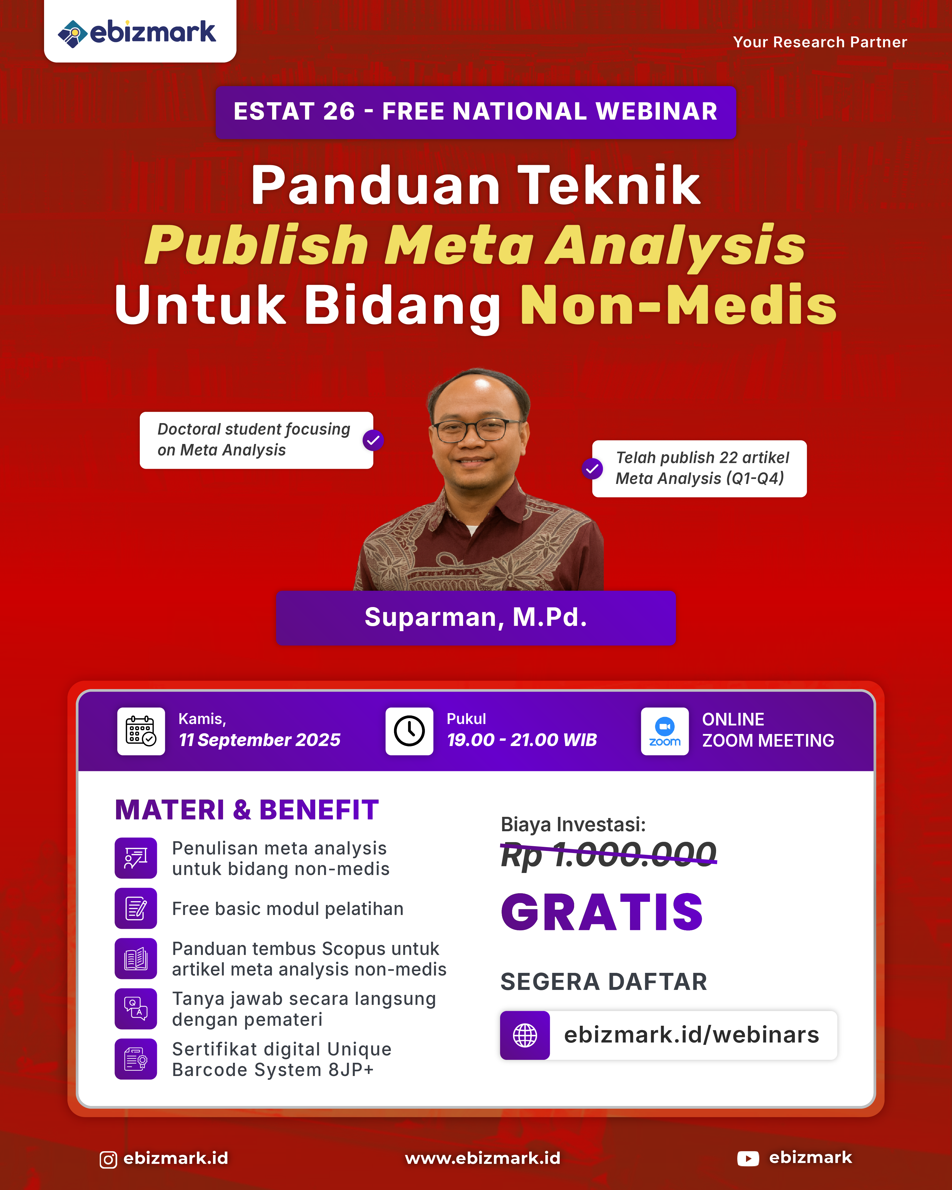 Webinar Panduan Teknik Publish Meta Analysis untuk Bidang Non-Medis