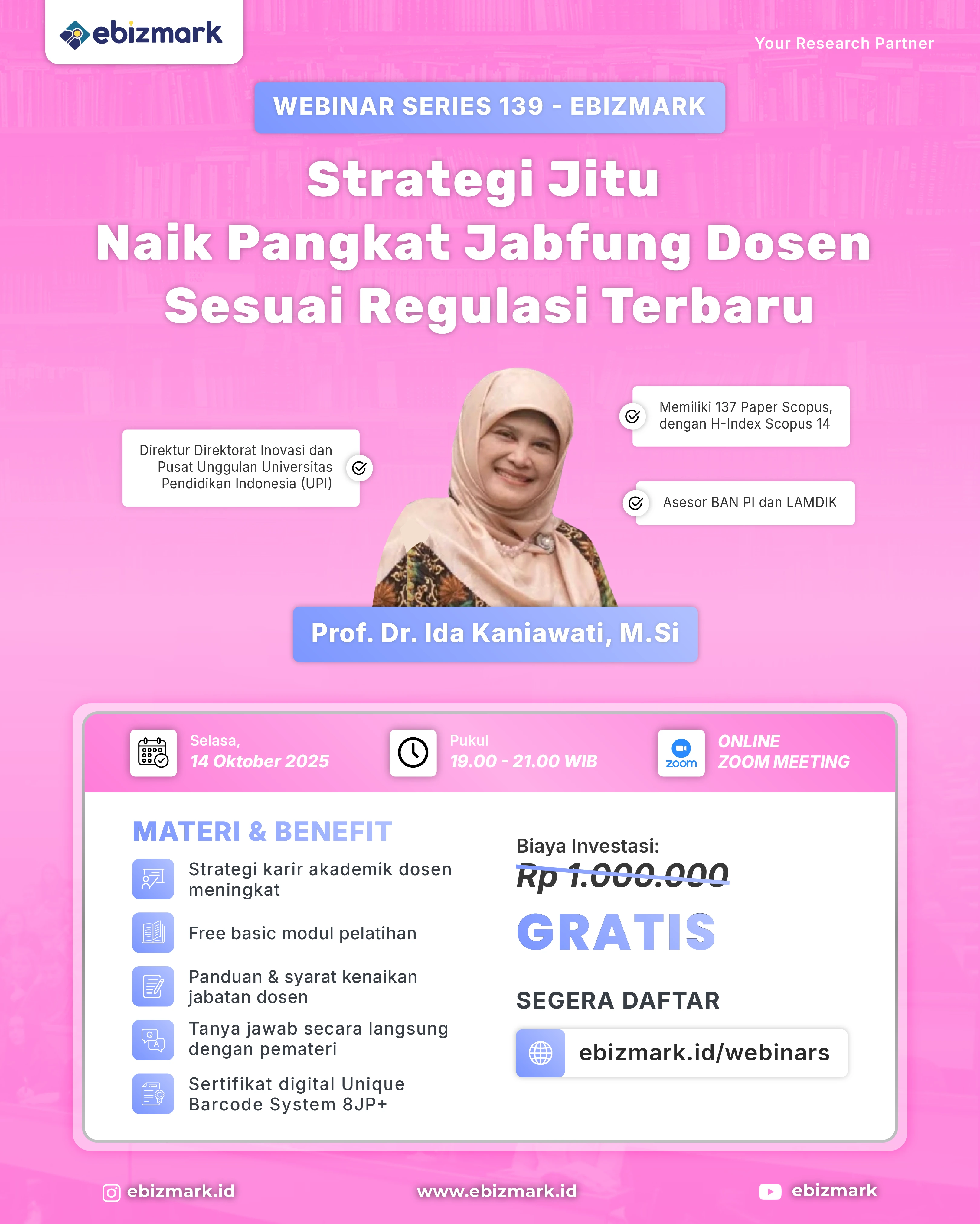 Webinar Strategi Jitu Naik Pangkat Jabfung Dosen Sesuai Regulasi Terbaru