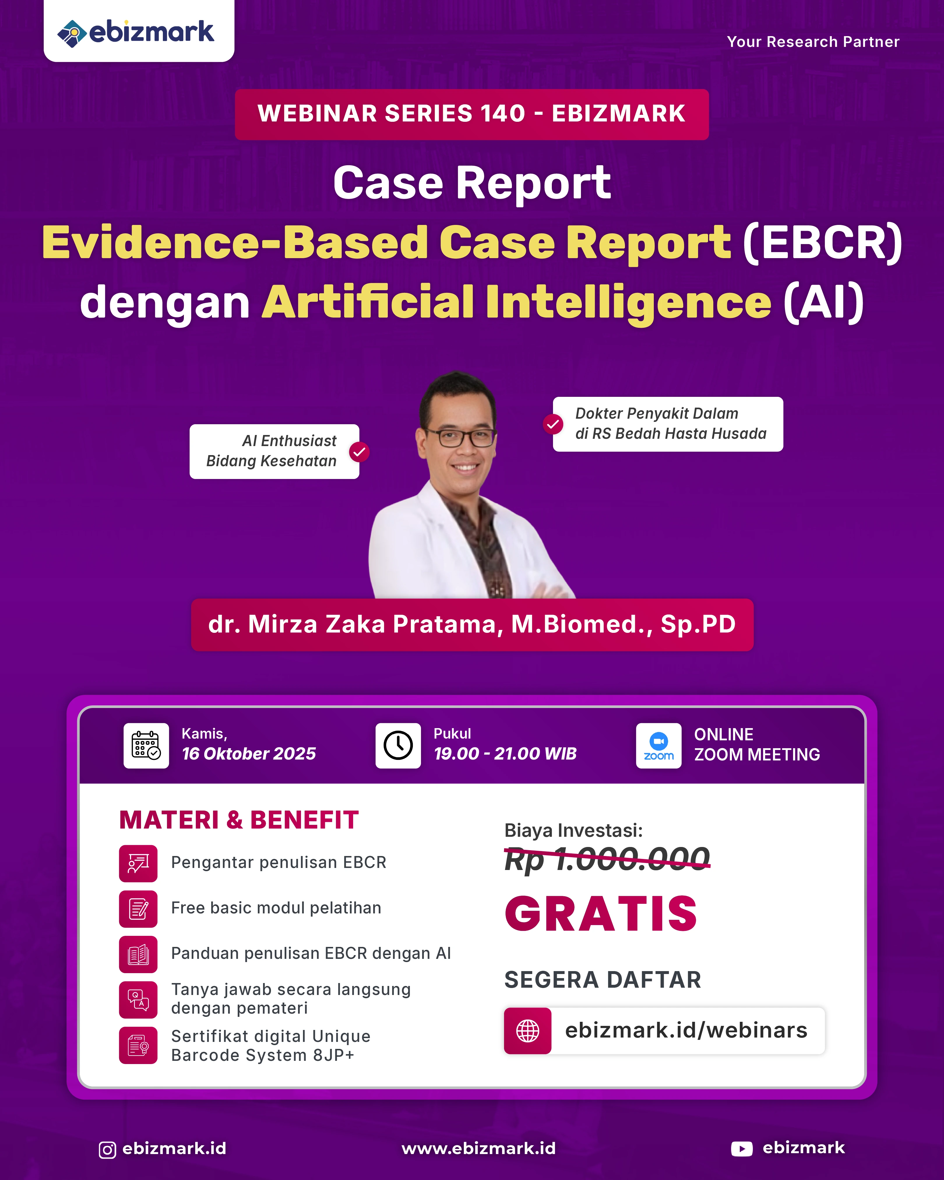 Webinar Case Report Evidence-Based Case Report (EBCR) dengan Artificial Intelligence (AI)