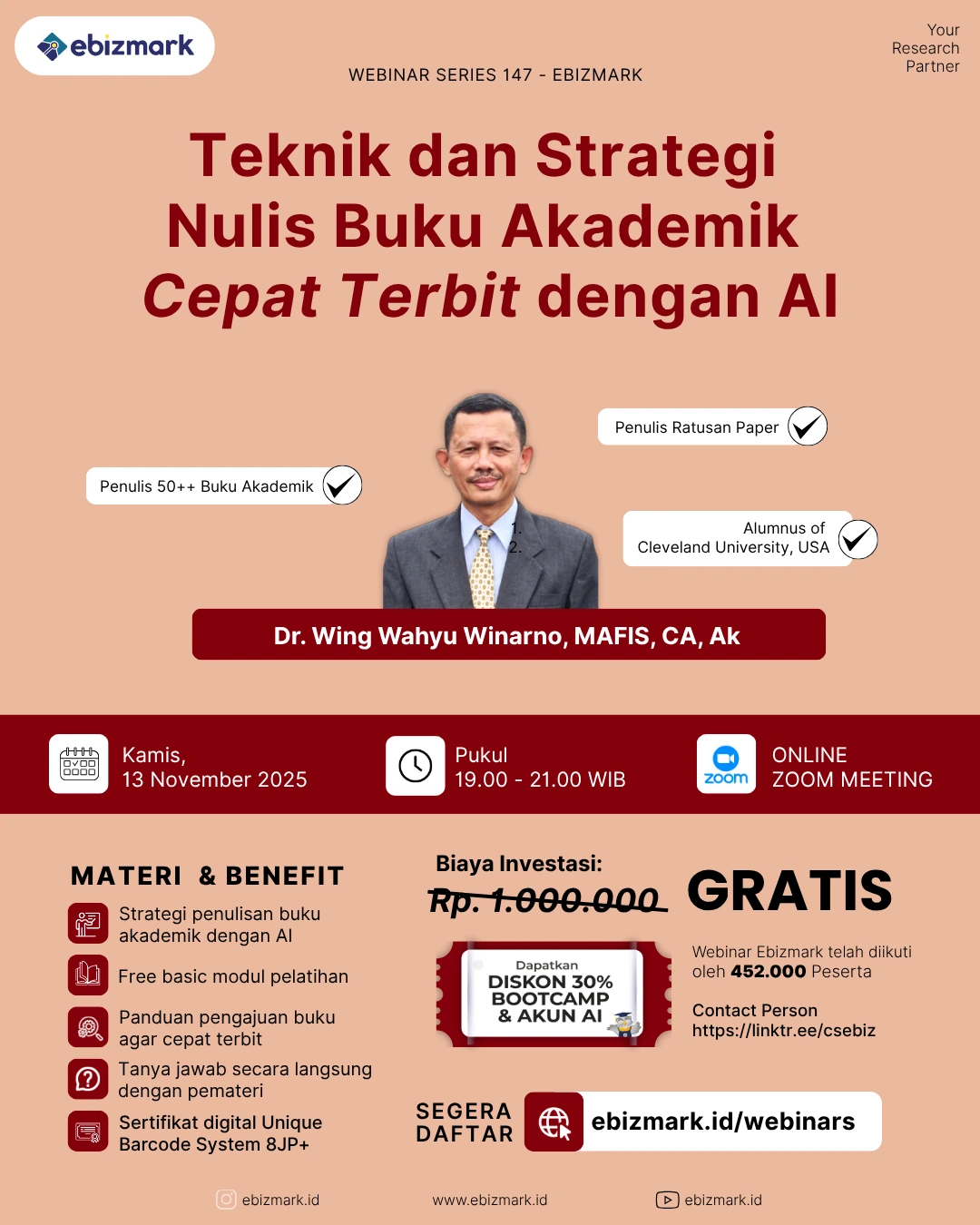 Webinar Teknik dan Strategi  Nulis Buku Akademik  Cepat Terbit dengan AI