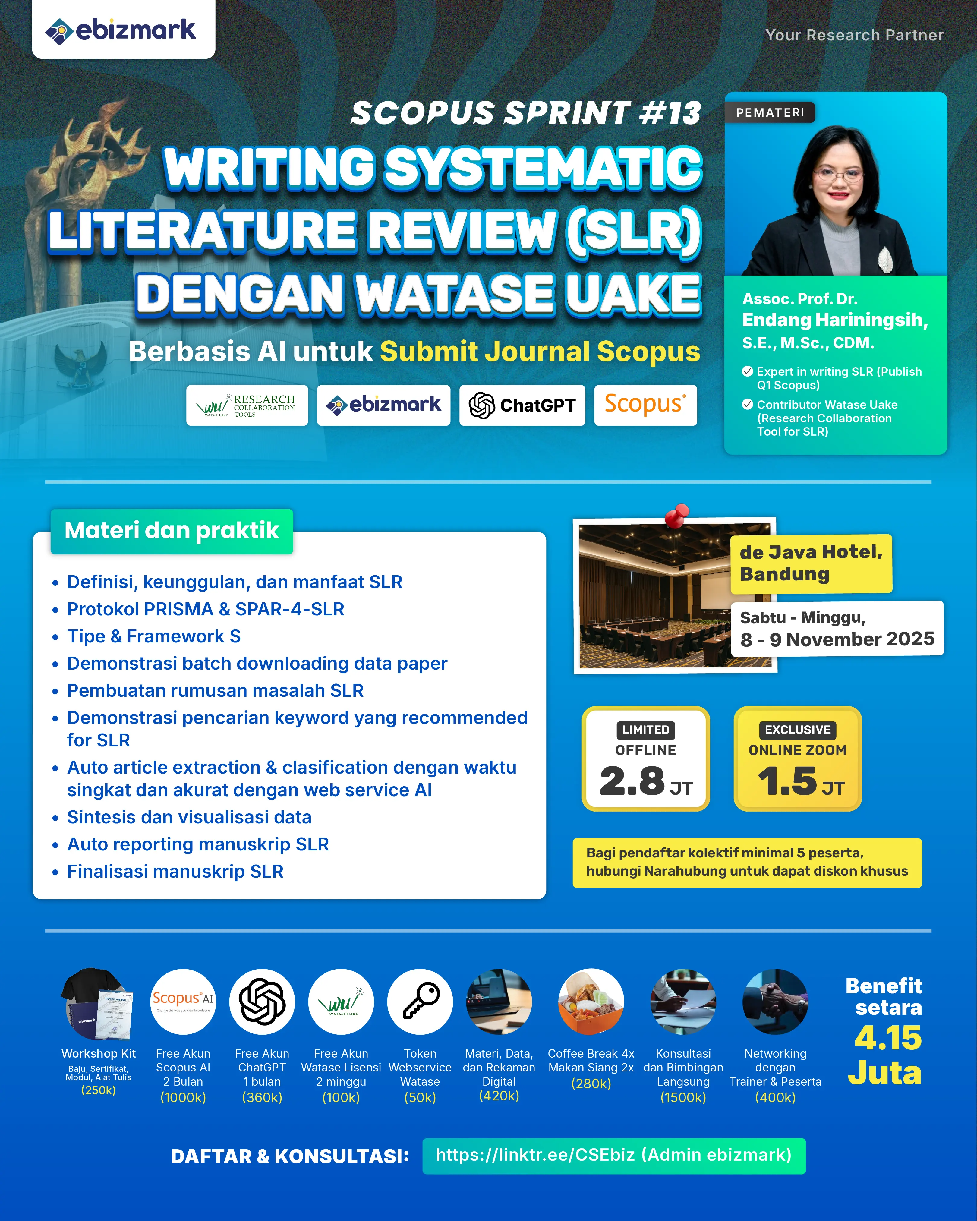 bundle-Scopus Sprint #13: WRITING SYSTEMATIC LITERATURE REVIEW (SLR) DENGAN WATASE UAKE BERBASIS AI UNTUK SUBMIT JOURNAL SCOPUS