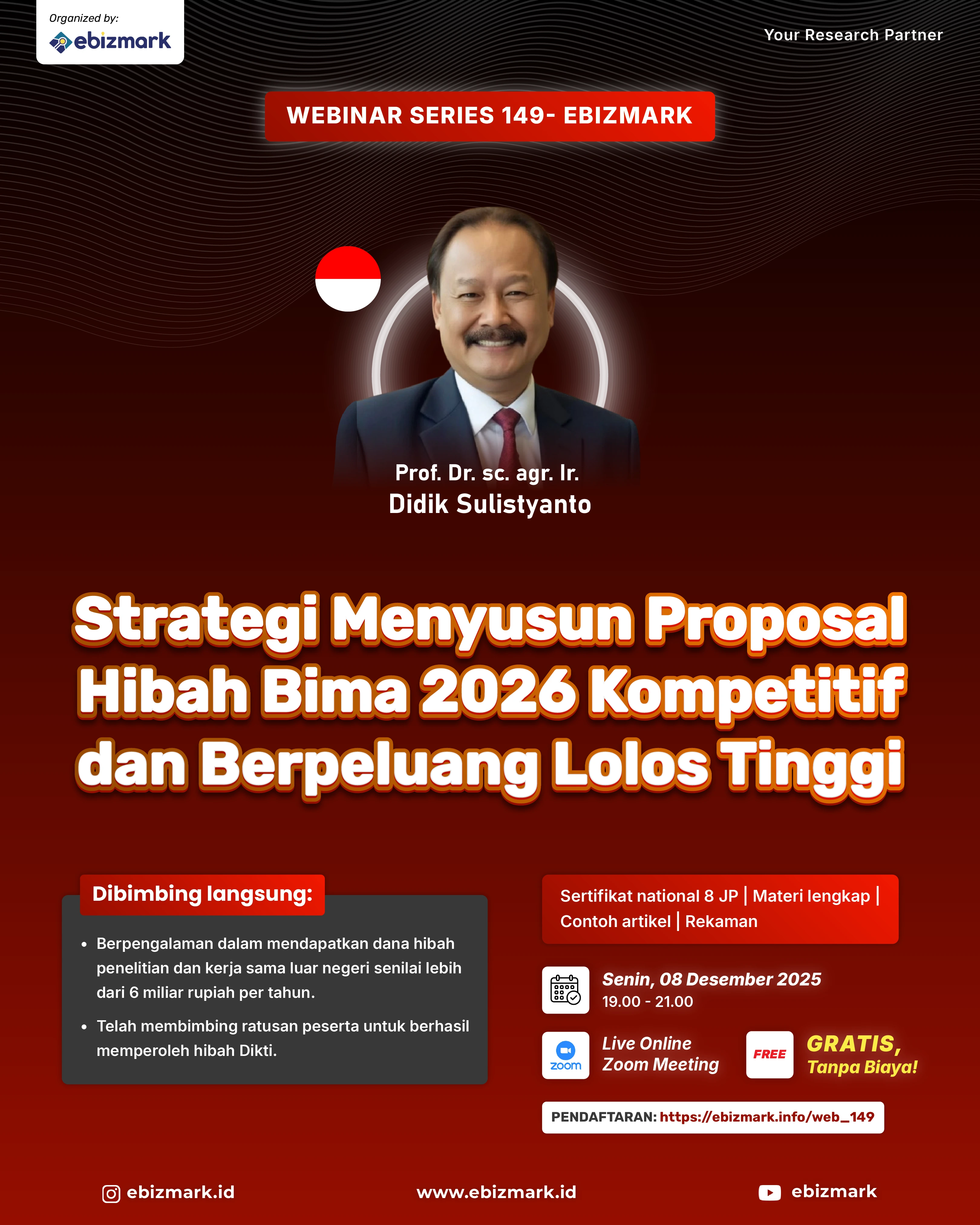 Webinar Strategi Menyusun Proposal Hibah Bima 2026 Kompetitif dan Berpeluang Lolos Tinggi