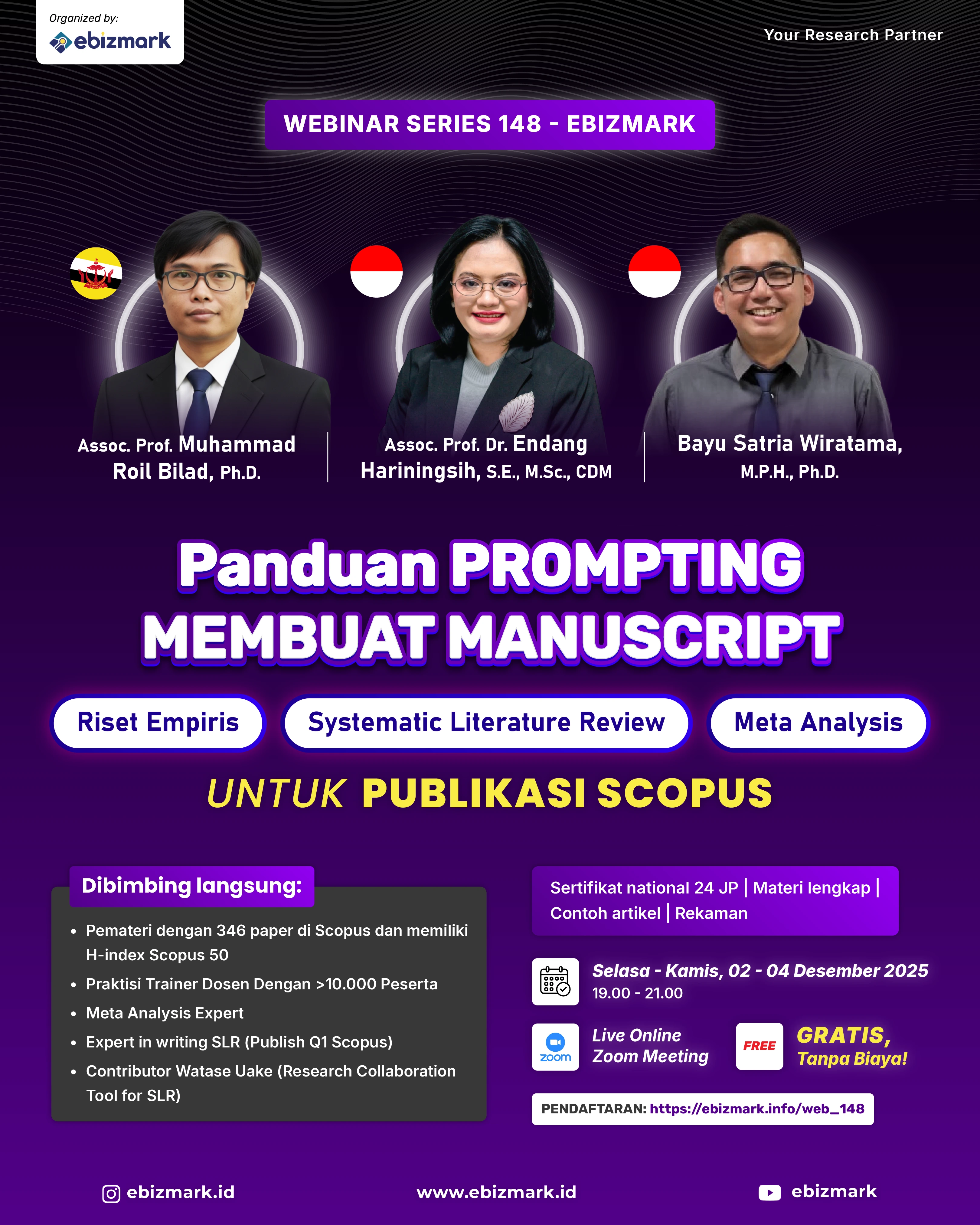 Webinar Panduan Prompting Membuat Manuscript Riset Empiris, Systematic Literature Review, Meta Analysis untuk Publikasi Scopus