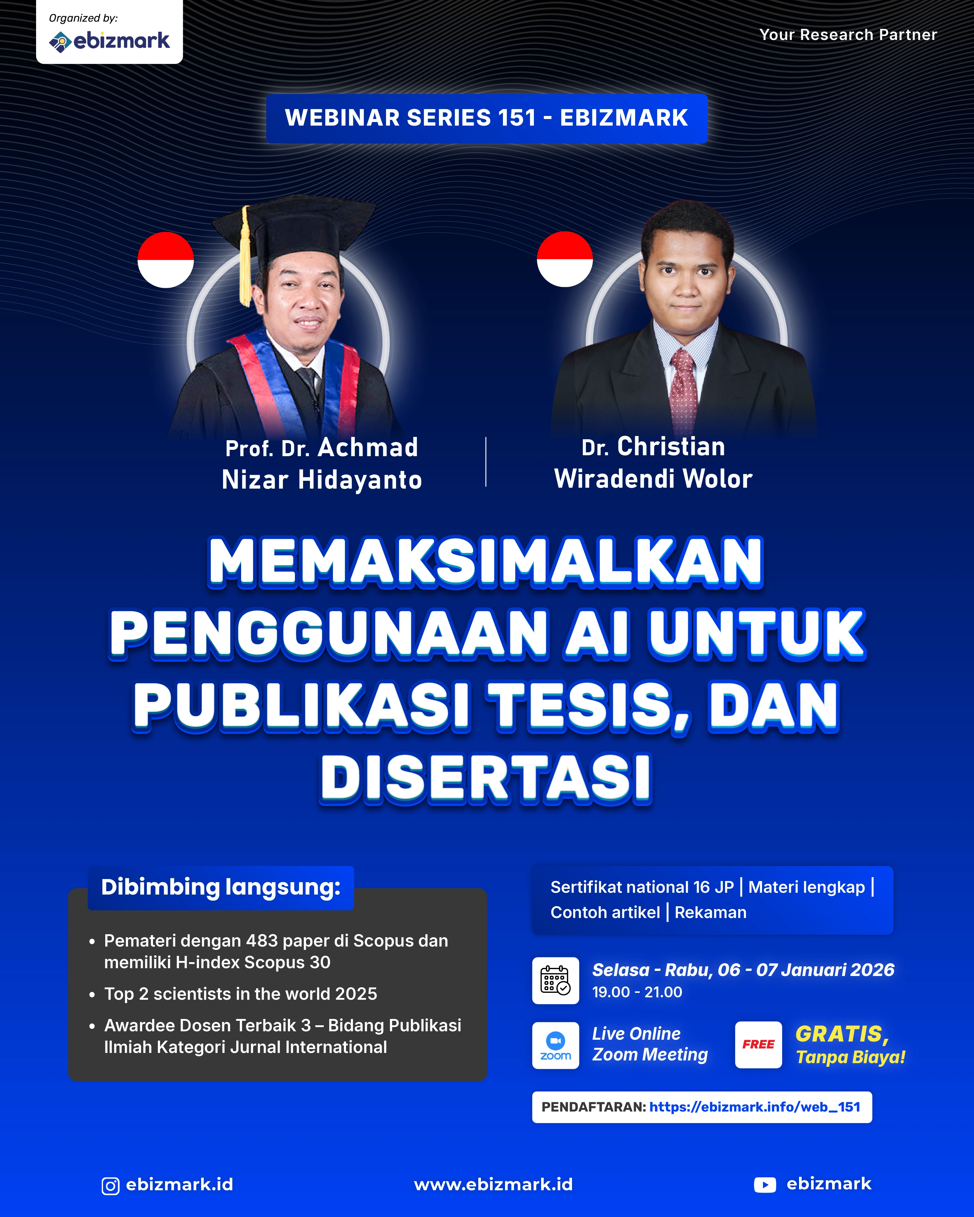 Webinar Memaksimalkan Penggunaan AI untuk Publikasi, Tesis, dan Disertasi