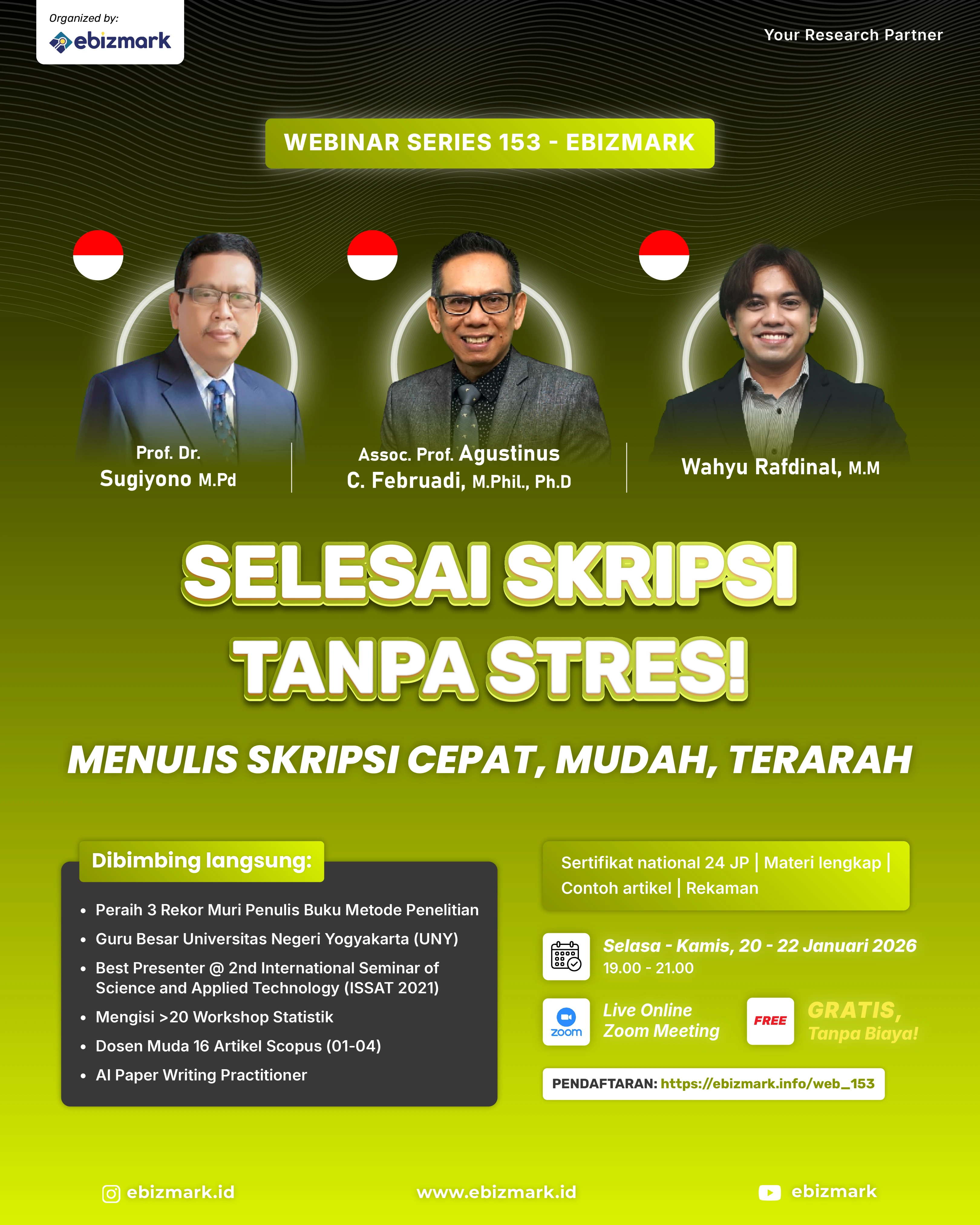 Webinar SELESAI SKRIPSI TANPA STRES! Menulis Skripsi Cepat, Mudah, Terarah