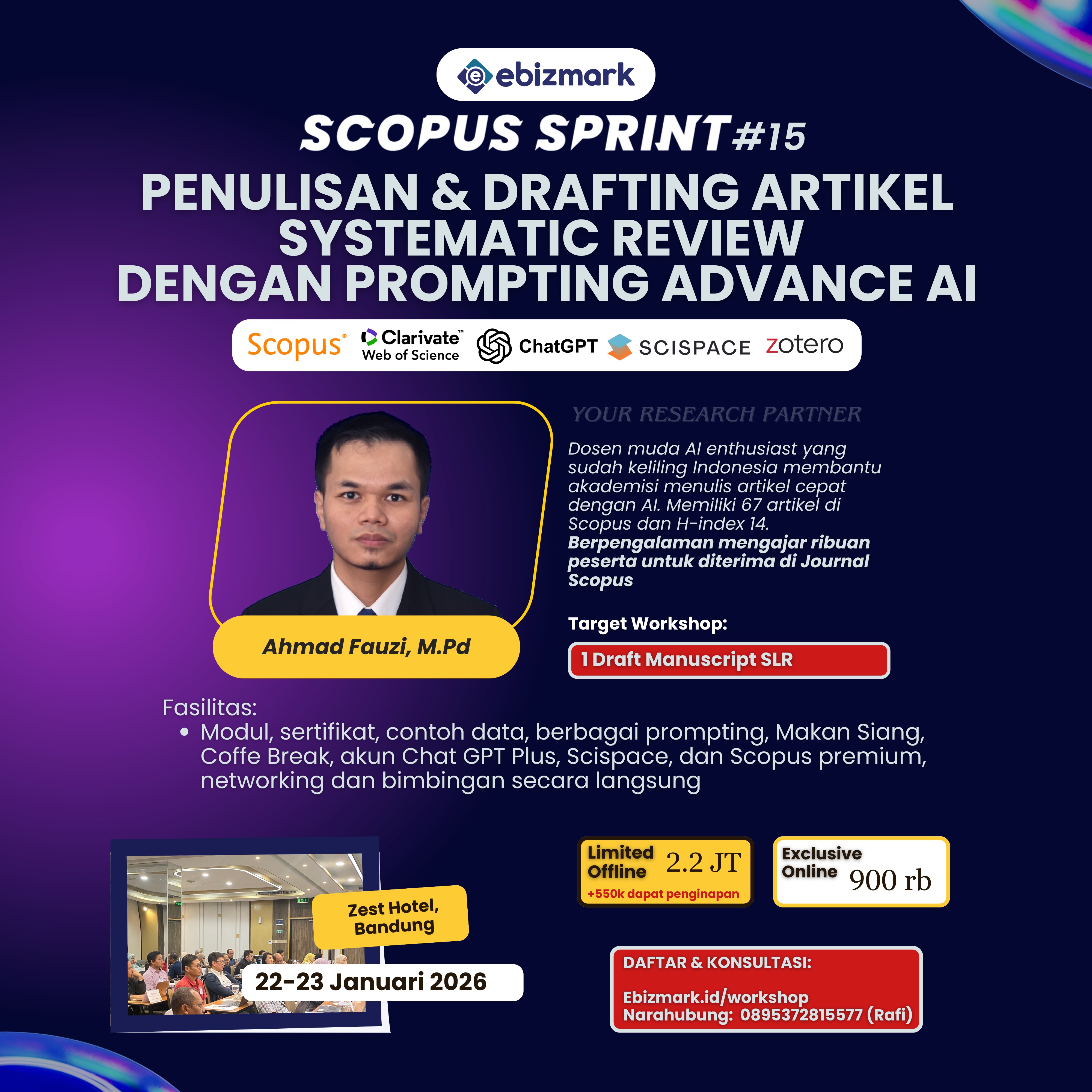 Workshop Scopus Sprint #15: Penulisan & Drafting Artikel Systematic Review Dengan Prompting Advance AI