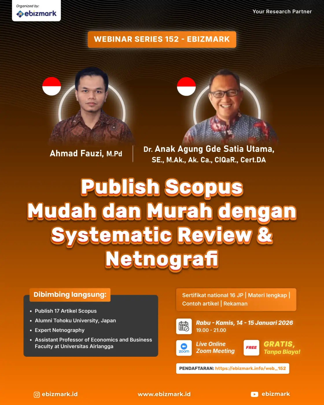 Webinar Publish Scopus Mudah dan Murah dengan Systematic Review & Netnografi