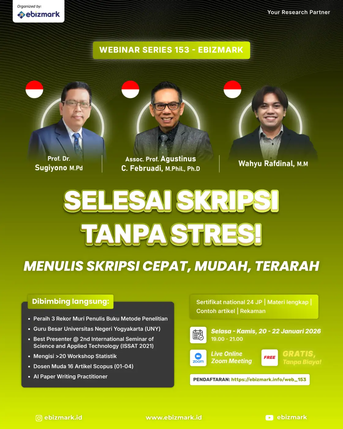 Webinar SELESAI SKRIPSI TANPA STRES! Menulis Skripsi Cepat, Mudah, Terarah