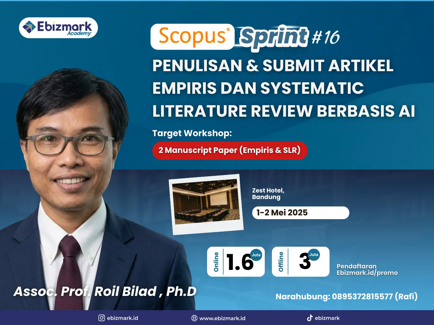 bundle-Scopus Sprint #16 Penulisan & Submit Artikel Empiris dan Systematic Literature Review Berbasis AI