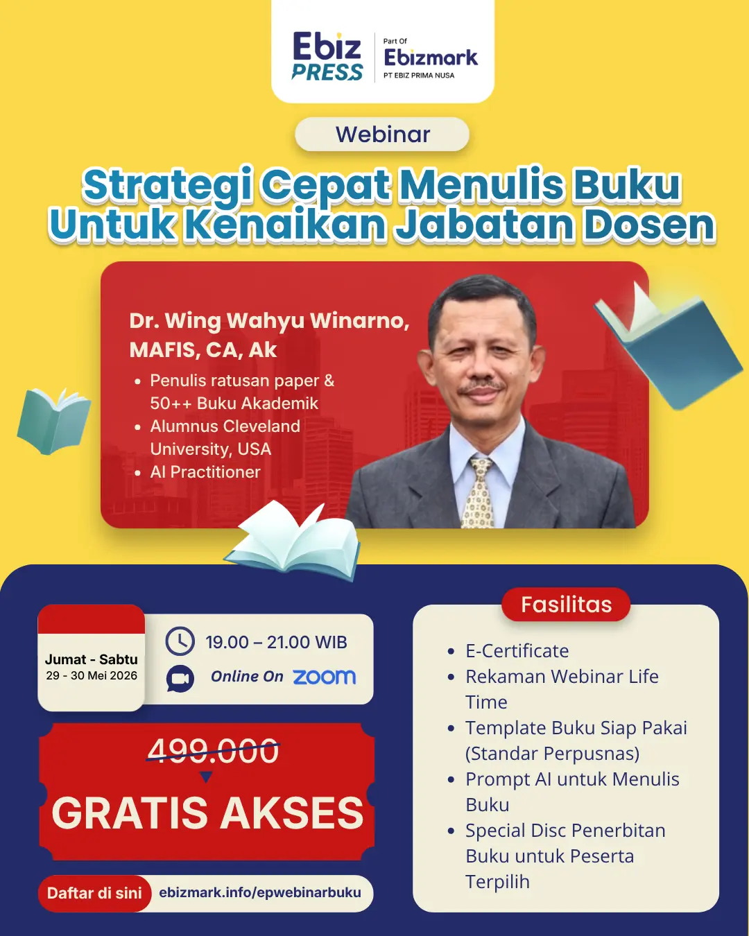 Webinar Strategi Cepat Menulis Buku untuk Kebutuhan Naik Jabatan Dosen  