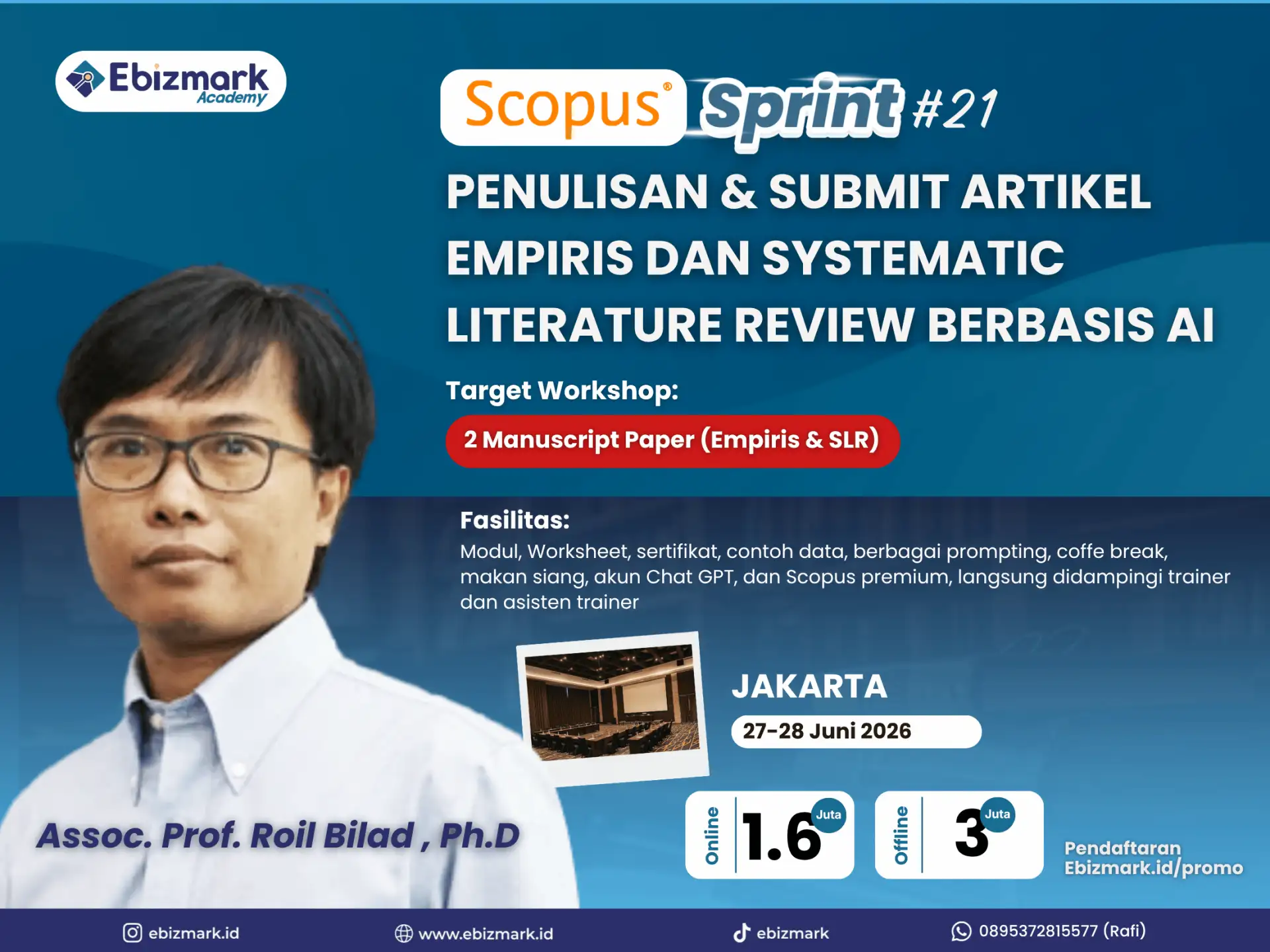 Workshop Scopus Sprint 21: PENULISAN & SUBMIT ARTIKEL EMPIRIS DAN SYSTEMATIC LITERATURE REVIEW BERBASIS AI