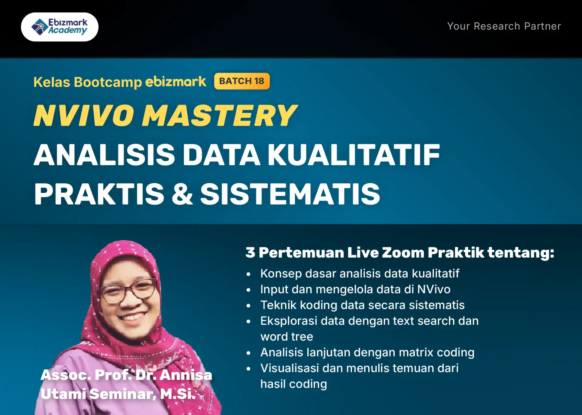 Bootcamp NVIVO MASTERY: ANALISIS DATA KUALITATIF PRAKTIS & SISTEMATIS