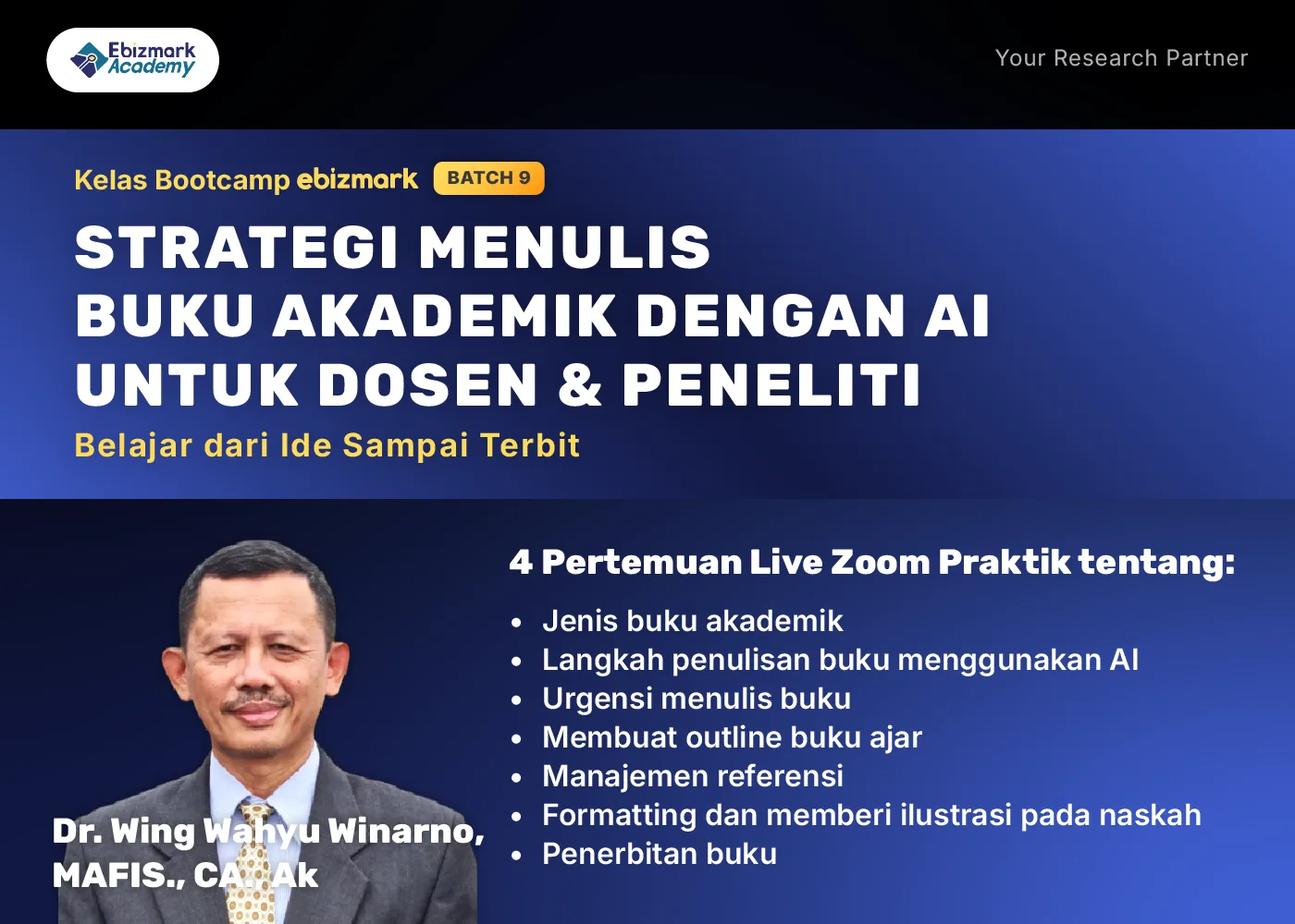 Bootcamp BOOTCAMP STRATEGI MENULIS BUKU AKADEMIK DENGAN AI UNTUK DOSEN & PENELITI