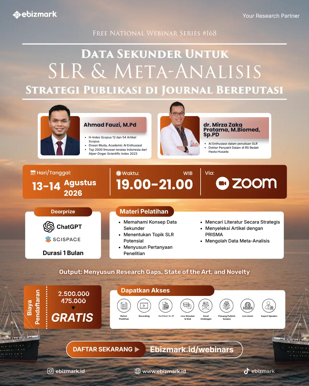 Webinar Data Sekunder Untuk SLR & META-ANALISIS: Strategi Publikasi di Journal Bereputasi