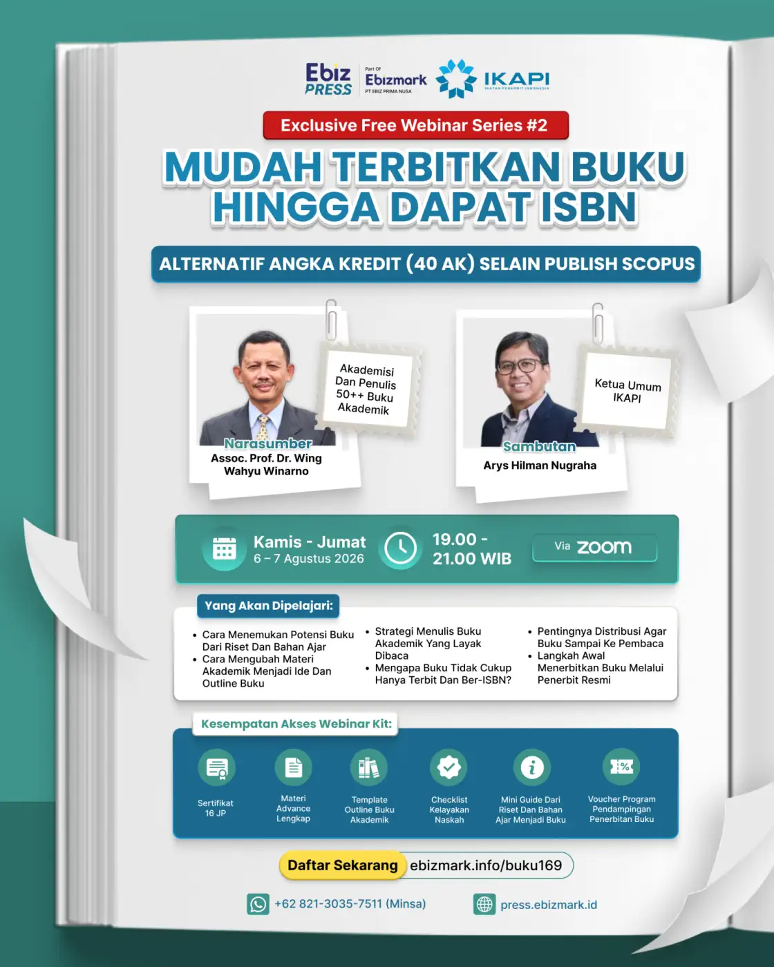 Webinar Mudah Terbitkan Buku Hingga Dapat ISBN: Alternatif Angka Kredit (40 AK) Selain Publikasi Scopus