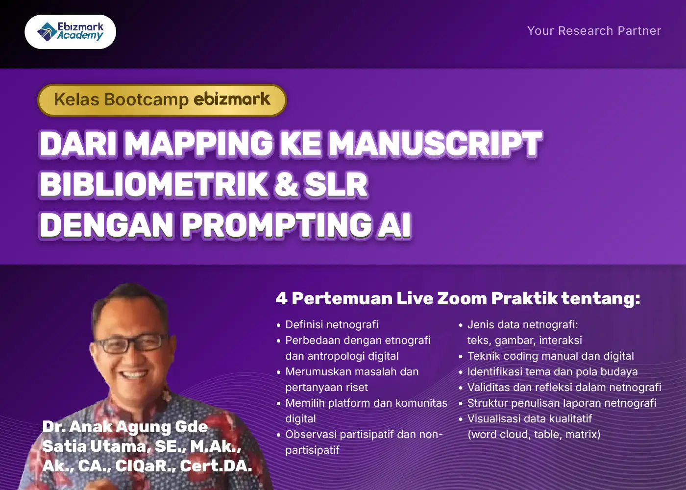 Bootcamp NETNOGRAFI METODE RISET MEDIA SOSIAL DENGAN BIAYA MINIMAL