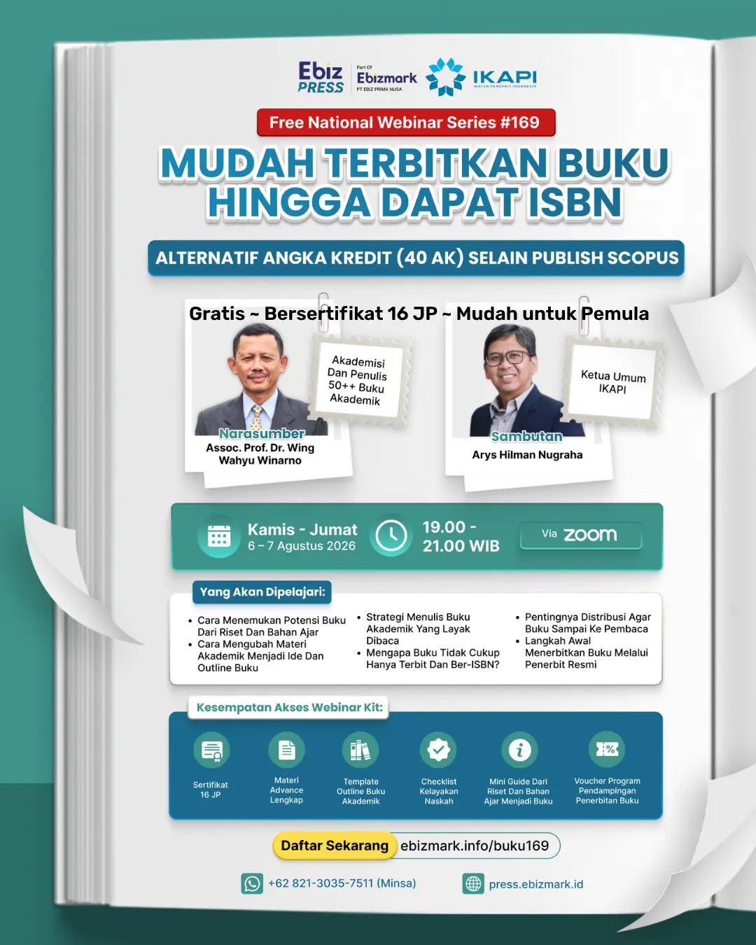Webinar Mudah Terbitkan Buku Hingga Dapat ISBN: Alternatif Angka Kredit (40 AK) Selain Publikasi Scopus