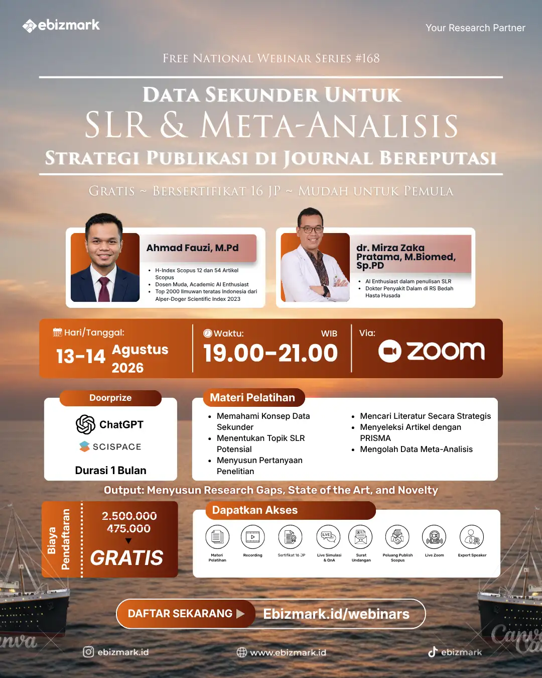 Webinar Data Sekunder Untuk SLR & META-ANALISIS: Strategi Publikasi di Journal Bereputasi