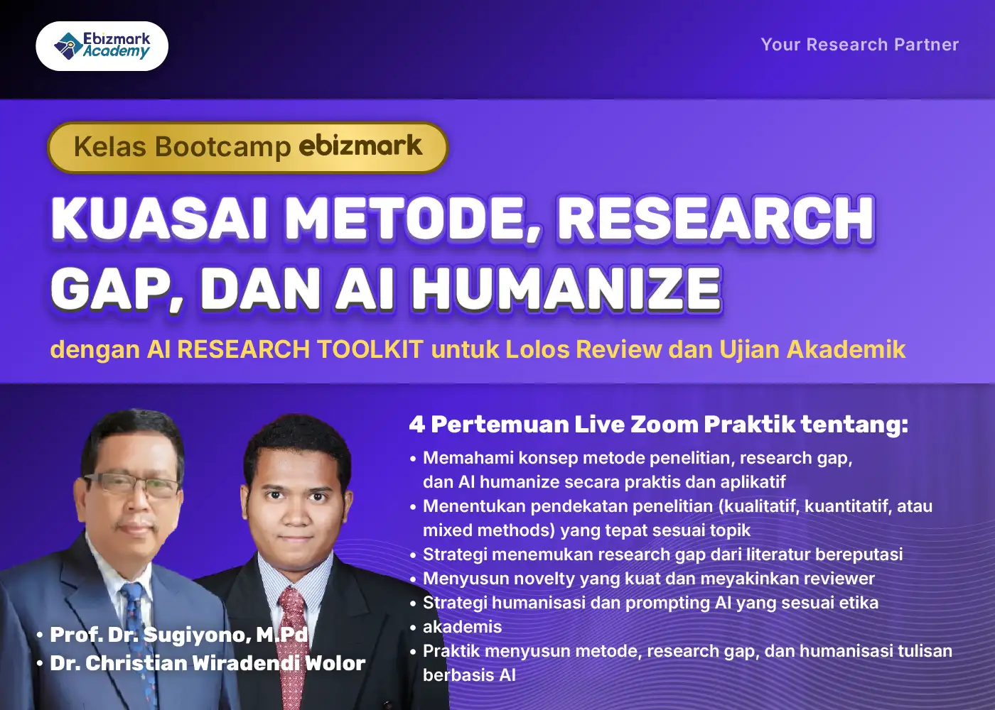 Bootcamp KUASAI METODE, RESEARCH GAP, DAN AI HUMANIZE
