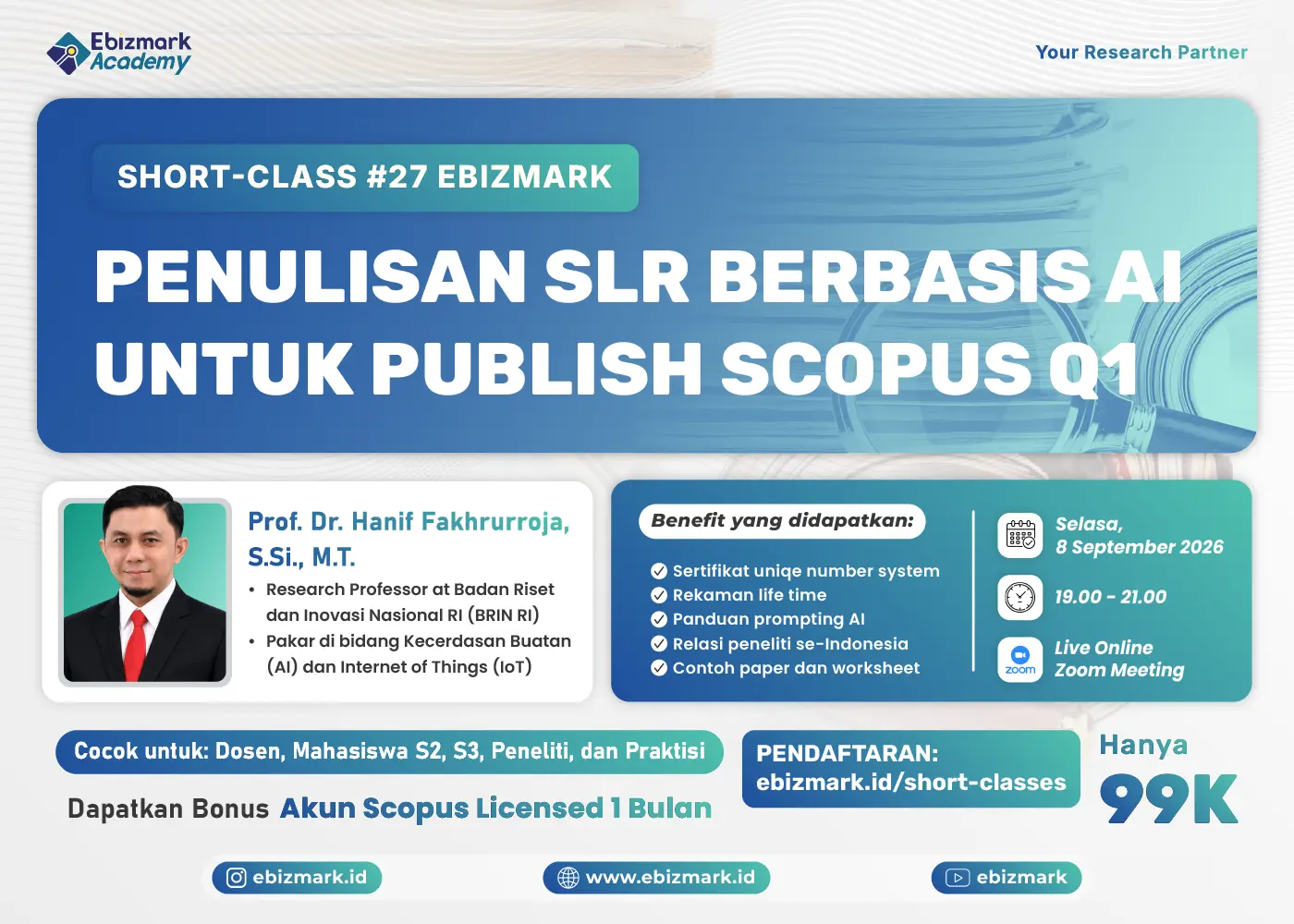 Short-class Penulisan SLR Berbasis AI Deep Research untuk Publiash Scopus Q1
