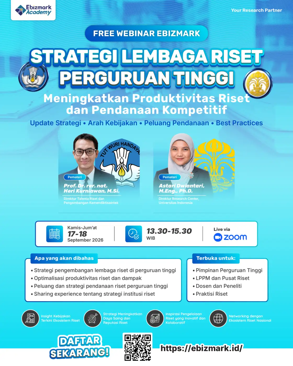 Webinar Strategi Lembaga Riset Perguruan Tinggi Meningkatkan Produktivitas Riset dan Pendanaan Kompetitif