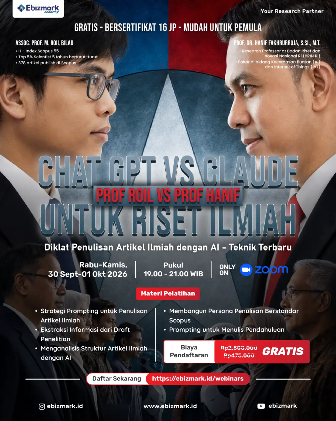 Webinar CHAT GPT VS CLAUDE UNTUK RISET ILMIAH