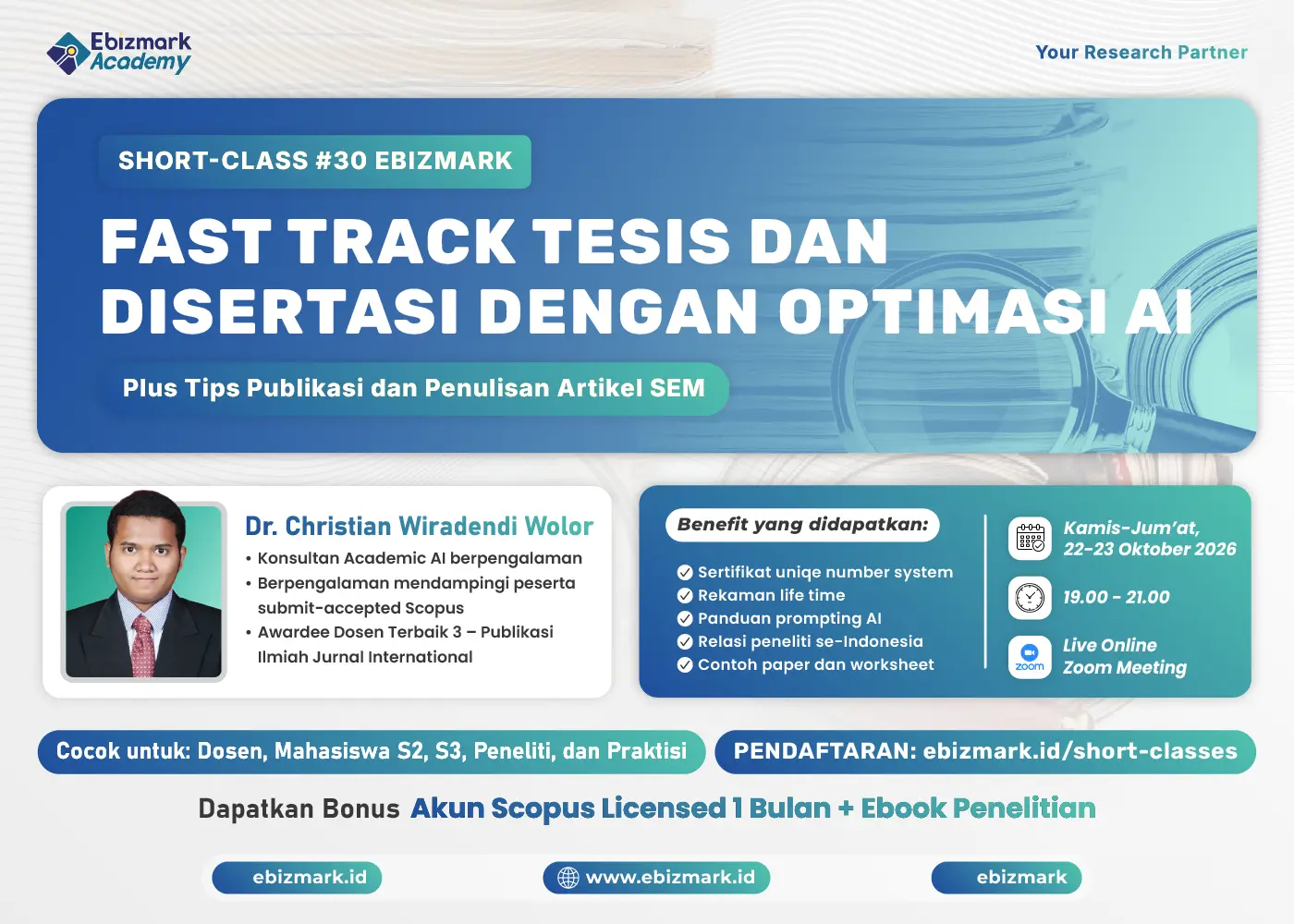Short-class Fast Track Tesis dan Disertasi dengan Optimasi AI