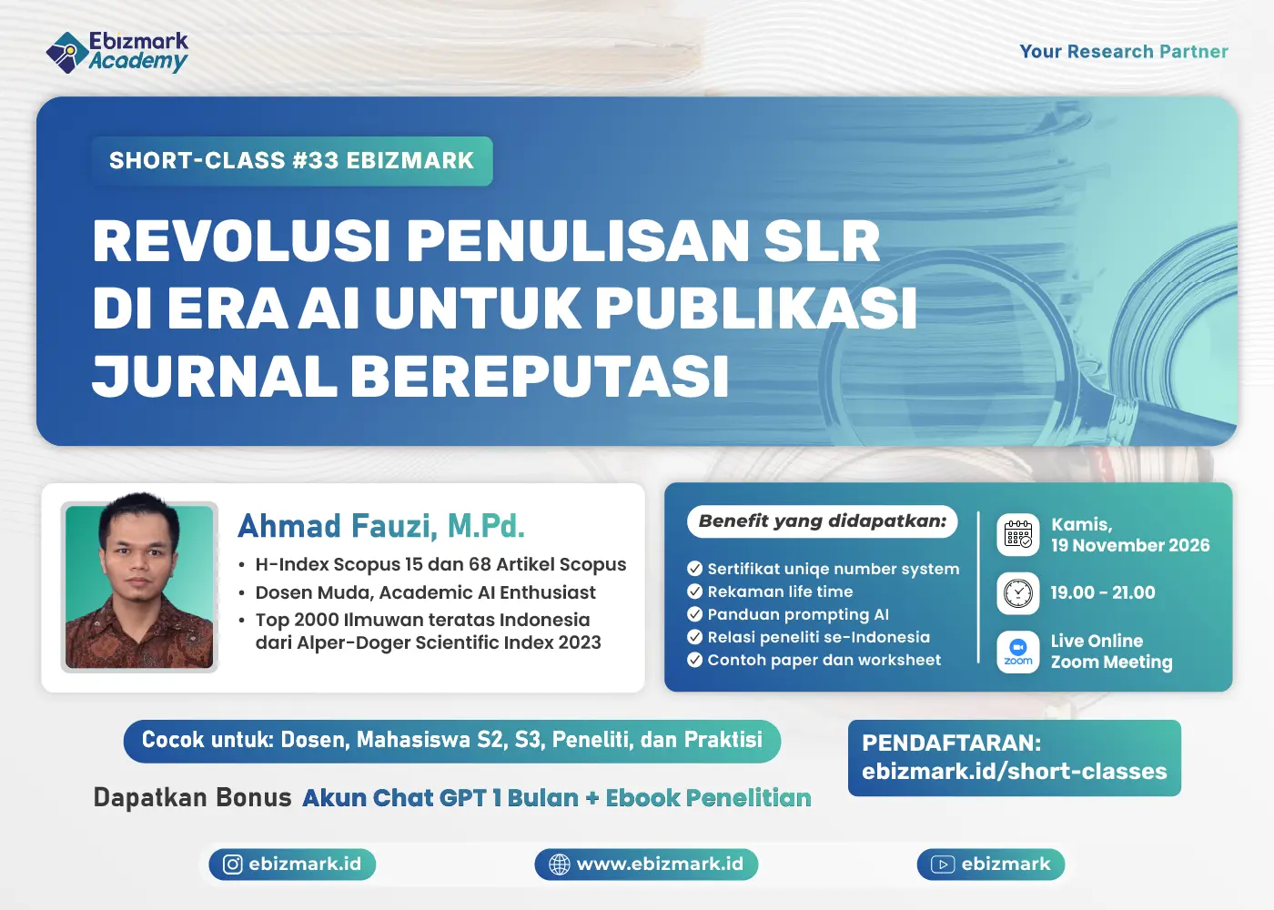 Short-class Revolusi Penulisan SLR di Era AI untuk Publikasi Jurnal Bereputasi
