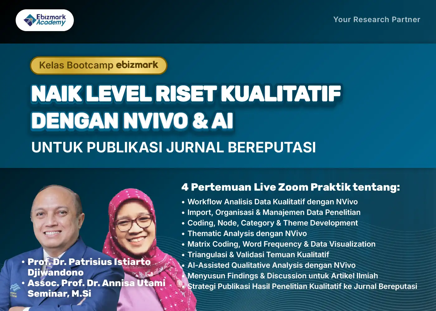 Bootcamp NAIK LEVEL RISET KUALITATIF DENGAN NVIVO & AI UNTUK PUBLIKASI JURNAL BEREPUTASI
