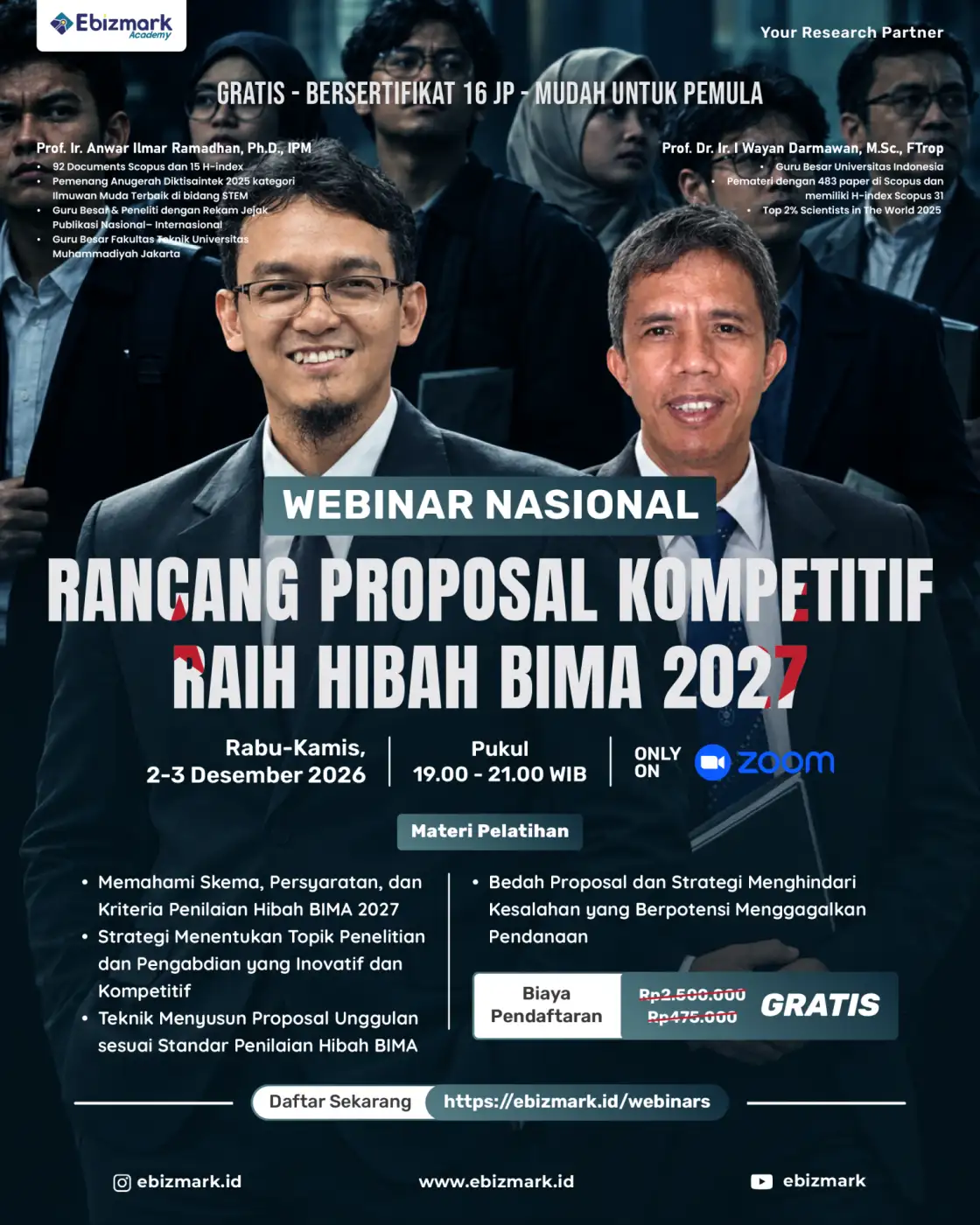 Webinar Rancang Proposal Kompetitif Raih Hibah BIMA 2027